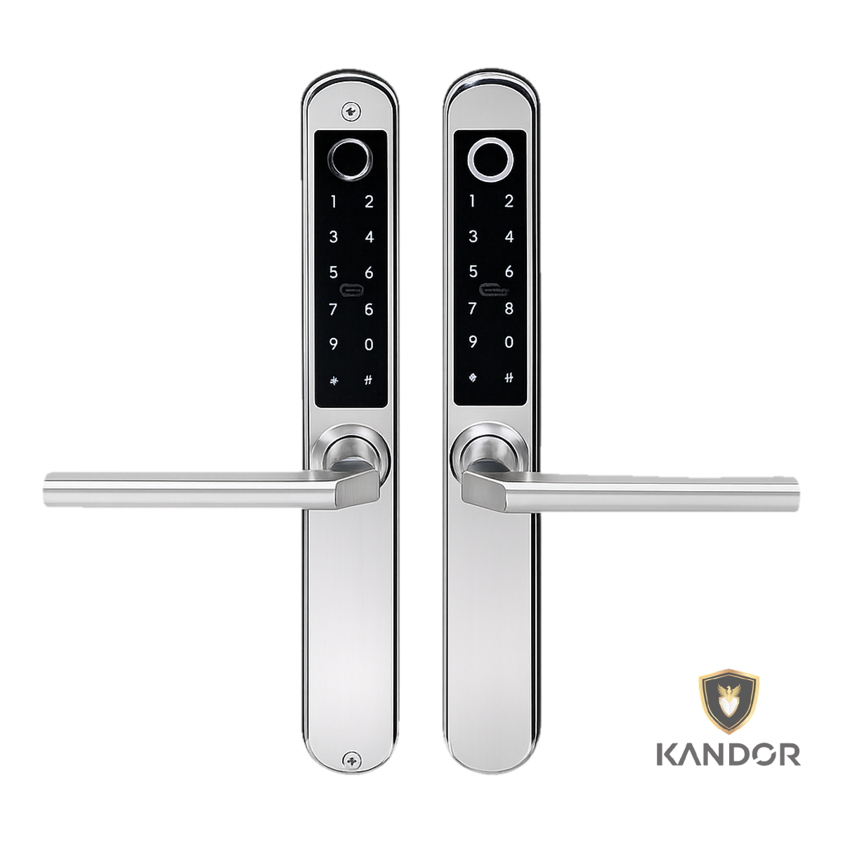Khóa Cửa Nhôm 2 Mặt Vân Tay INOX Kandor N7MAX